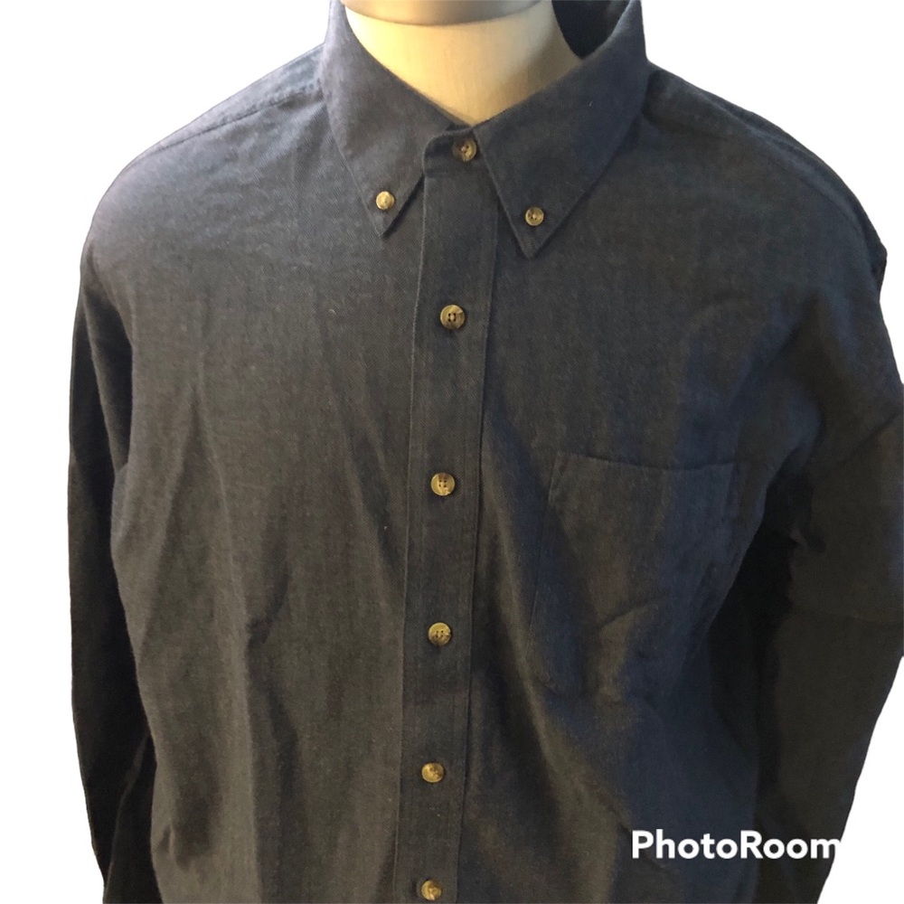 EUC L.L. Bean Soft Flannel Like 100% Cotton Herringbone Button Collar XL…A